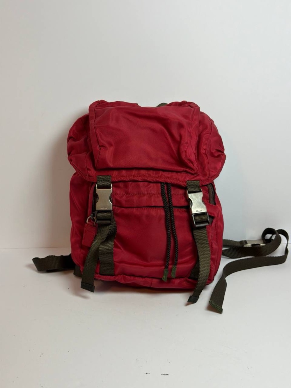 Prada Tessuto Red Nylon Backpack